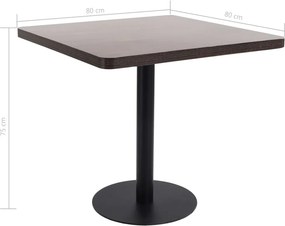 vidaXL Τραπέζι Bistro Σκούρο Καφέ 80 x 80 εκ. από MDF