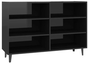 vidaXL Ραφιέρα Γυαλιστερό Μαύρο 103,5 x 35 x 70 εκ. από Επεξ. Ξύλο