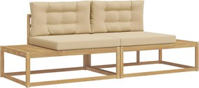vidaXL Σειρά Καναπέ Εξωτερικού Λευκό 230,5 x 83 x 73 εκ Πολυεστέρας