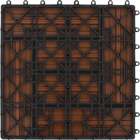 vidaXL Πλάκα Κατασκευής 11 pcs Καφέ 30 x 30 cm WPC