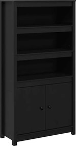 vidaXL Ντουλάπι Μαύρο 80x35x154 εκ. από Μασίφ Ξύλο Πεύκου