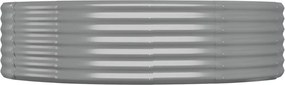 vidaXL Ζαρντινιέρα Γκρι 140x140x36 εκ. Γαλβανισμένος χάλυβας