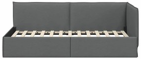 vidaXL Κρεβάτι Γωνίας με κεφαλάρι Σκούρο γκρι 80 x 200 cm ύφασμα