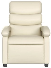 vidaXL Πολυθρόνα Μασάζ Ανακλινόμενη Κρεμ από Συνθετικό Δέρμα
