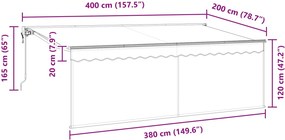 vidaXL Σκηνίτσα Αναδιπλούμενη Ανθρακί 400 x 200 cm
