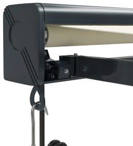 vidaXL Τέντα Πτυσσόμενη Κρεμ 5 x 3 μ. Ύφασμα και Αλουμίνιο