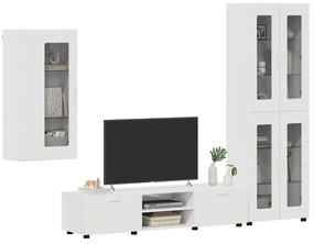 vidaXL Σετ επίπλου τηλεόρασης FLORIN 3 pcs Υψηλής γυαλάδας λευκό
