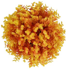 78513 Artificial - Συνθετικό Τεχνητό Διακοσμητικό Φυτό Θάμνος Πυξάρι Πορτοκαλί - Κίτρινο Φ26cm