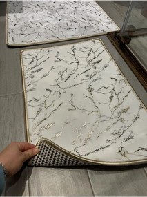 Stewehome Σετ 2 τεμαχίων μπανμπού χαλιών μπάνιου με αντιολισθητική δερμάτινη βάση και ψηφιακή εκτύπωση 60x100x6 cm