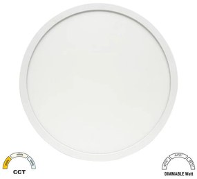 Adeleq Πλαφονιέρα LED PC Φ583mm CCT Ρυθμιζόμενη Ισχύς 40-44-48W IP40 Λευκή 21-583480