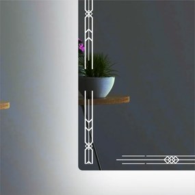 Stewehome Καθρέφτης Ολόσωμος με LED &amp;amp; Λέιζερ Σχέδιο 43x125x125 cm