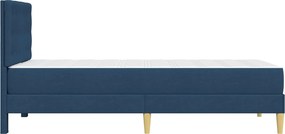 vidaXL Σκελετός κρεβατιού με στρώμα Μπλε 100 x 200 cm Ύφασμα