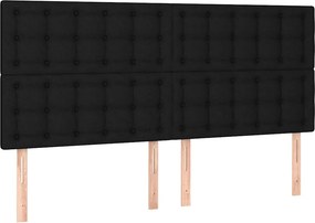 vidaXL Κρεβάτι Boxspring με Στρώμα Μαύρο 180x200 εκ. Υφασμάτινο