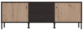 Έπιπλο Τηλεόρασης Correze 3K2F2V Μαύρος Δρύς - Artisan Oak 157x40x55 εκ. 157x40x55 εκ.