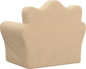 vidaXL Παιδικός καναπές Cream Soft Plush