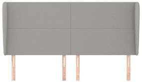vidaXL Κεφαλάρι με Πτερύγια Ανοιχτό Γκρι 163x23x118/128 εκ. Υφασμάτινο