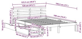 ΣΚΕΛΕΤΟΣ ΚΡΕΒ. ΧΩΡΙΣ ΣΥΡΤΑΡΙΑ ΚΑΦΕ ΚΕΡΙΟΥ 120X190 ΕΚ. 3302022