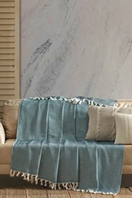 Stewehome Φυσική βαμβακερή ριχτάρι καναπέ με ριγέ σχέδιο 180x215 cm