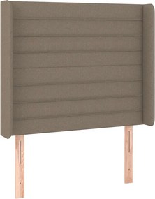 vidaXL Κρεβάτι Boxspring με Στρώμα &amp; LED Taupe 90x190 εκ. Υφασμάτινο