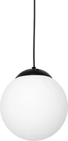 Κρεμαστό Φωτιστικό Lima Οπαλίνα Φ25cm Μαύρο