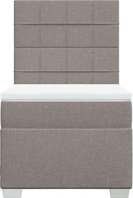 vidaXL Κρεβάτι Boxspring με Στρώμα Taupe 80x200 εκ. Υφασμάτινο