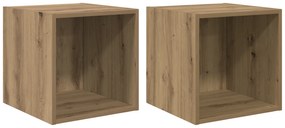 vidaXL Ντουλάπια Τοίχου - 2 Τμχ σε Ξύλο Δρυός, 37 x 37 x 37 εκ. Συνθετικό Ξύλο