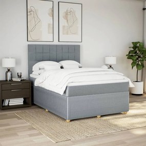 vidaXL Κρεβάτι Boxspring με Στρώμα Αν. Πράσινο 160x200εκ Υφασμάτινο