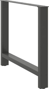 vidaXL Πόδια Τραπεζαρίας Ανθρακί 2 τεμ. 90x(72-73) εκ. Ατσάλι