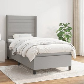 ΚΡΕΒΑΤΙ BOXSPRING ΜΕ ΣΤΡΩΜΑ ΑΝΟΙΧΤΟ ΓΚΡΙ 90X190 ΕΚ. ΥΦΑΣΜΑΤΙΝΟ 3131473