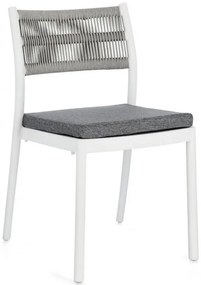 Καρέκλα Alvin Εξωτερικού Χώρου Λευκό/Γκρι 49,5x52,5x82εκ. - Γκρι