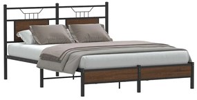 vidaXL Πλαίσιο κρεβατιού χωρίς στρώμα καφέ δρυς Κατασκευασμένο ξύλο