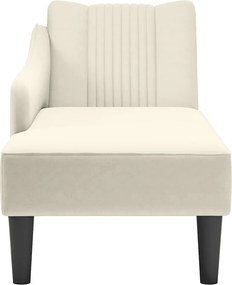 vidaXL Σαλόνι Σαλόνι με δεξί μπράτσο Κρεμ βελούδο
