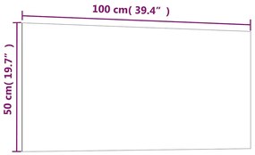 vidaXL Πίνακας Επιτοίχιος Μαγνητικός Μαύρος 100 x 50 εκ. Ψημένο Γυαλί