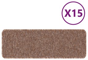 vidaXL Χαλιά Σκαλιών με Ρίγα Λατέξ Καφέ 25x60 εκ.