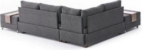 Corner Sofa-Bed Fly Left - Anthracite Anthracite