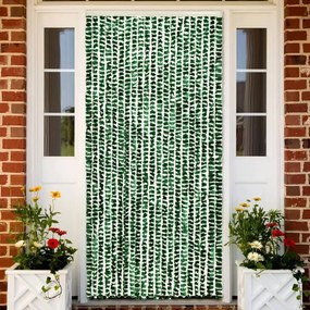vidaXL Σήτα - Κουρτίνα Πόρτας Πράσινο / Λευκό 56 x 185 εκ. από Σενίλ