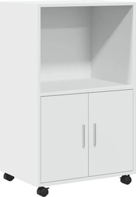 vidaXL Ντουλάπι Τροχήλατο Λευκό 55x40x91 εκ. από Επεξεργασμένο Ξύλο