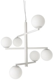 Φωτιστικό Οροφής Led Gizah SO.GIZAH/B.CO 6xE14 &amp; 5W Led Φ76x70/300cm White Ondaluce Μέταλλο,Γυαλί