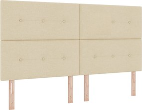 vidaXL Κρεβάτι Αποθήκης με κεφαλάρι Κρεμ 200 x 200 cm Ύφασμα