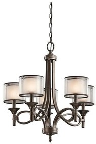 Πολυέλαιος Κρεμαστό Φωτιστικό 5xE14 40W IP20 Lacey Elstead Lighting KL-LACEY5-MB Μπρονζέ