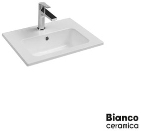 Νιπτήρας Πορσελάνης 50x36 (1 οπή) Bianco Ceramica White 37050-300