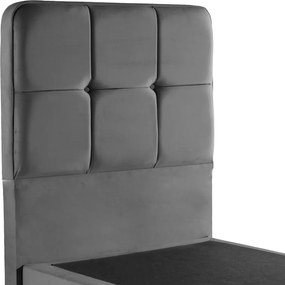 Κρεβάτι μονό Punto pakoworld ανθρακί βελούδο 90x200εκ