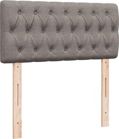 vidaXL Κρεβάτι Boxspring με Στρώμα Taupe 90x190 εκ.Υφασμάτινο