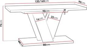 Τραπέζι Viney επεκτεινόμενο-leuko gualistero - concrete