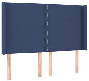 vidaXL Κρεβάτι Boxspring με Στρώμα &amp; LED Μπλε 140x190 εκ. Υφασμάτινο