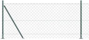 vidaXL Σετ Στύλων Φράχτη Ασημί 10 x 0.8 μ Επικαλυμμένος Χάλυβας