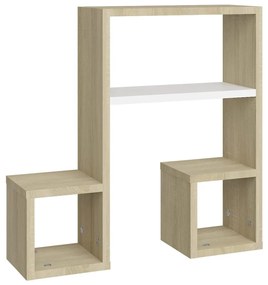 vidaXL Ραφιέρες Τοίχου 2 τεμ Λευκό/Sonoma Δρυς 50x15x50εκ. Μοριοσανίδα
