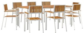 vidaXL Σέτ φαγητού για κήπο 9 pcs Καφέ Μασίφ ξύλο ακακίας