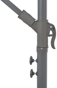 vidaXL Ομπρέλα Κρεμαστή Πρόβολος Μπλε 300 εκ. με Ιστό Αλουμινίου