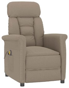 vidaXL Καρέκλα μασάζ με μαξιλάρι Taupe 70.5 x 96.5 x 95 cm ύφασμα